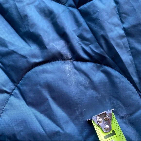 NORTH FACE DOWN SUMMIT SERIES HOODED INSULATED PARKA JACKET BLUE GREEN - Picture 3 of 8